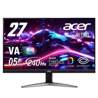 Acer Acer Nitro ゲーミングモニター 27インチ WQHD 非光沢 広視野角 VA 240Hz 0.5ms(GTG) DCI-P3 90% AMD FreeSync Premium ブラックブースト HDR350 ゲームビューテクノロジー ブルーライト低減 HDMI 2.1 DisplayPort v1.4 スピーカー・ヘッドホン端子 VESAマウント対応 KG271UXbmiipx 実機スペック解説と最新価格情報